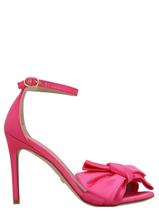 Fuchsia Satin Stiletto Heel Sandals