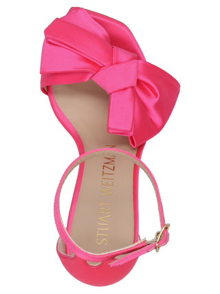 Fuchsia Satin Stiletto Heel Sandals