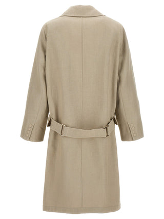 Abrigo de lino beige