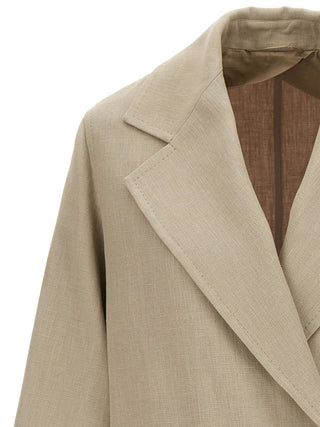 Abrigo de lino beige