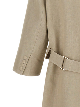 Abrigo de lino beige