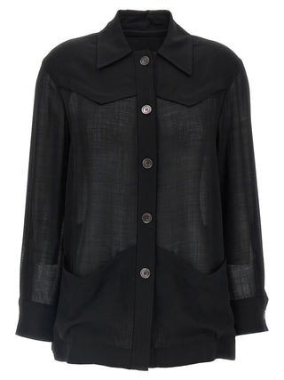 Black Virgin Wool Blouse