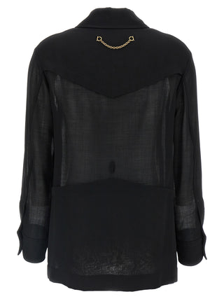 Black Virgin Wool Blouse