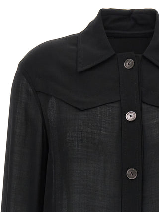 Black Virgin Wool Blouse