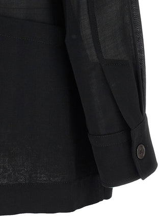 Black Virgin Wool Blouse