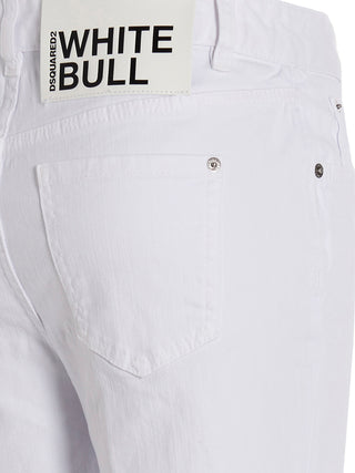 White Cotton Flared Jeans