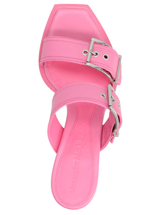 Multicolor Calfskin Stiletto Heel Sandals