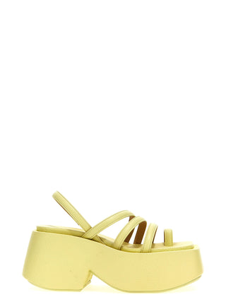 Bicolor Calfskin Stiletto Heel Sandals