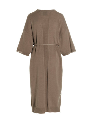 Beige Virgin Wool Long Dress