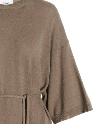 Beige Virgin Wool Long Dress