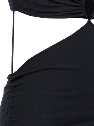 Black Cotton Midi Dress