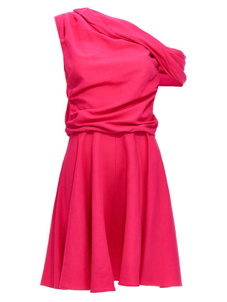 Fuchsia Viscose Short Dress