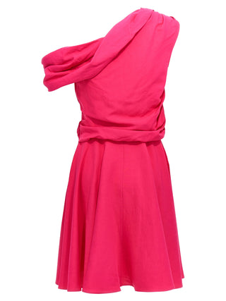Fuchsia Viscose Short Dress