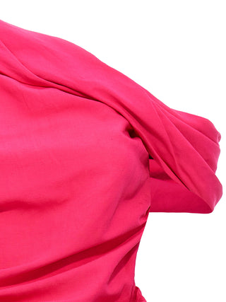 Fuchsia Viscose Short Dress