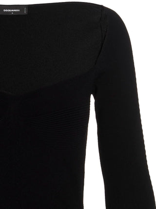 Black Viscose Mini Skirt