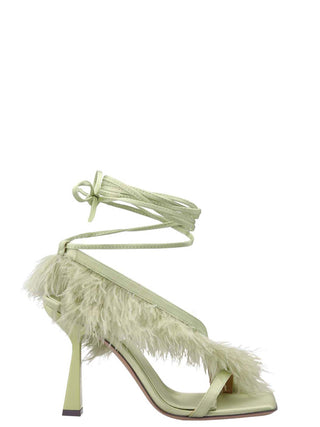 Bicolor Viscose Stiletto Heel Sandals