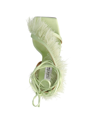 Bicolor Viscose Stiletto Heel Sandals
