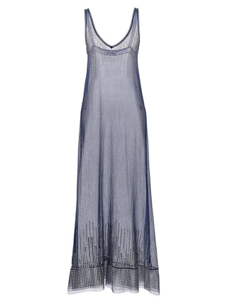 Vestido largo azul de poliamida