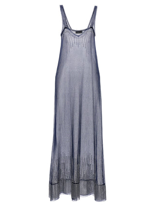 Vestido largo azul de poliamida