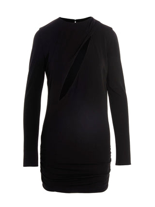 Black Viscose Short Dress