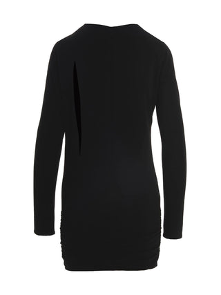Black Viscose Short Dress