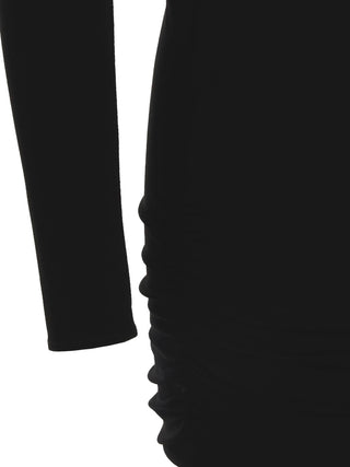 Black Viscose Short Dress