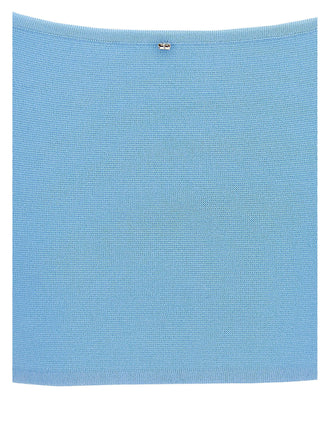 Blue Cotton Sleeveles T-Shirt