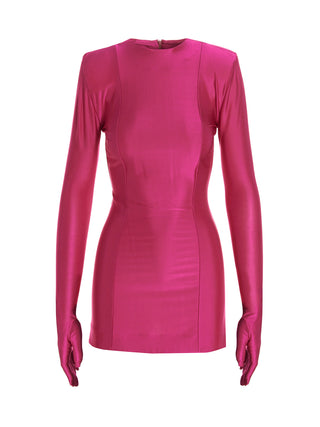 Fuchsia Viscose Short Dress
