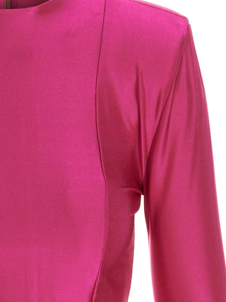 Fuchsia Viscose Short Dress