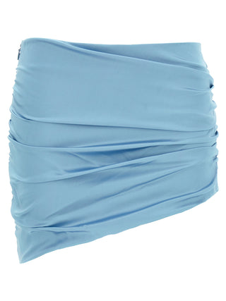 Blue Silk Long Skirt