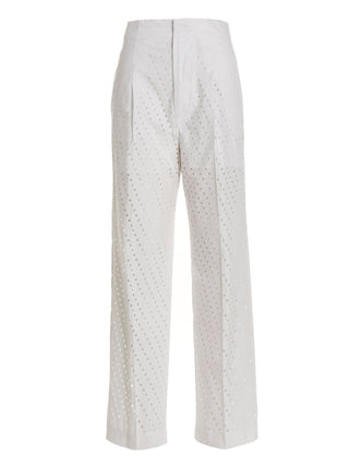 Pantalones casuales de algodón blanco