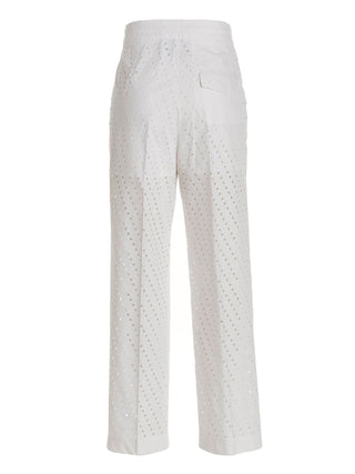 Pantalones casuales de algodón blanco