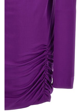Vestido corto morado de viscosa