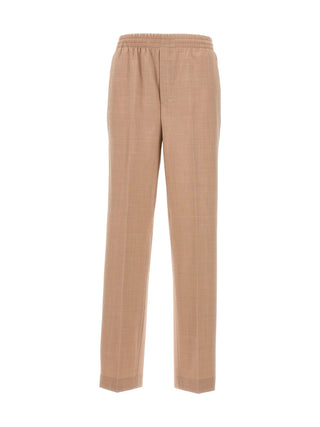 Pantalones casuales de poliéster beige