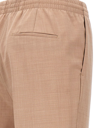 Pantalones casuales de poliéster beige