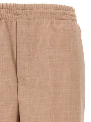 Pantalones casuales de poliéster beige
