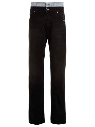 Multicolor Cotton Straight-Leg Jeans