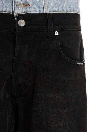 Jeans multicolor de algodón de pierna recta