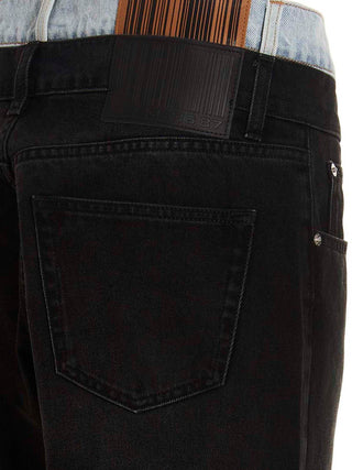 Jeans multicolor de algodón de pierna recta