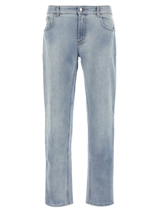 Blue Cotton Slim Fit Jeans