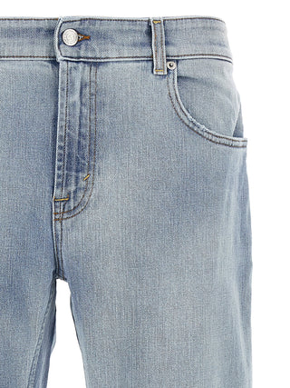 Jeans ajustados de algodón azul