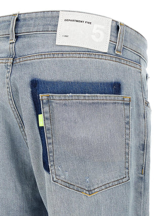 Jeans ajustados de algodón azul