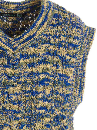 Suéter sin mangas multicolor de algodón