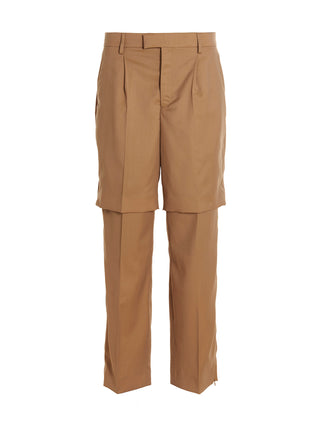 Beige Virgin Wool Dress Pants