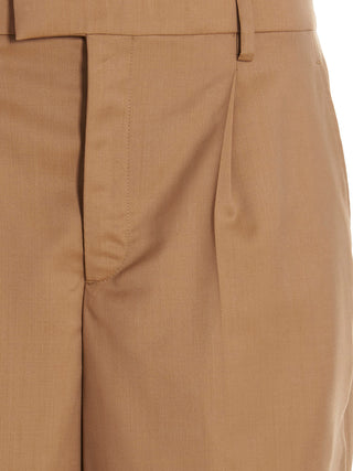 Beige Virgin Wool Dress Pants