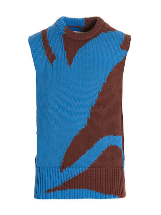 Multicolor Cotton Sleeveles Sweater
