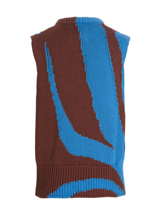 Multicolor Cotton Sleeveles Sweater