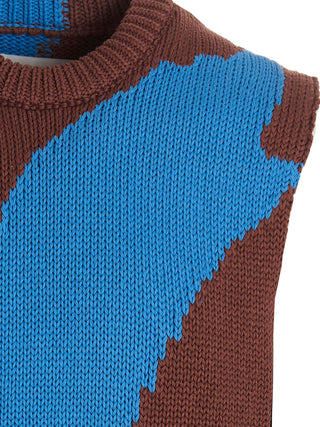 Multicolor Cotton Sleeveles Sweater