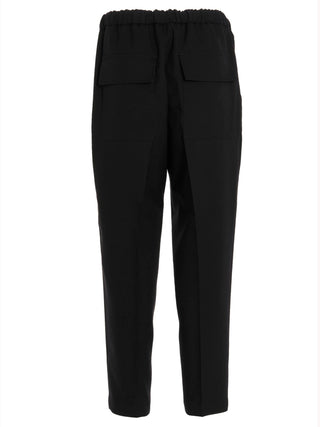 Blue Polyester Casual Pants