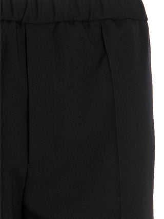 Blue Polyester Casual Pants
